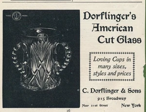 Anuncio de revista - 1897 - Dorflinger's American Cut Glass - Nueva York - Loving Cup - Imagen 1 de 1