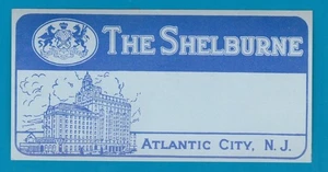 Hotel luggage label USA Shelburne Atlantic City New Jersey #390 - Picture 1 of 1