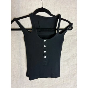 Canotta K.NGSLEY 2 vie Henley nera a costine taglia XS - Foto 1 di 9