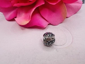 Authentic Pandora Silver 14k Gold Two Tone Message Of Love Charm #791425 - Picture 1 of 6