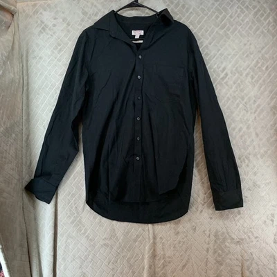 Merona Mens M Dress Shirt Black Long Sleeve Formal Wrinkle Resistant - Image 1 of 4
