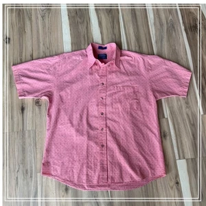 Pendleton Men's Pink Plaid Short Sleeve Button Down Casual Shirt Large - Picture 1 of 6