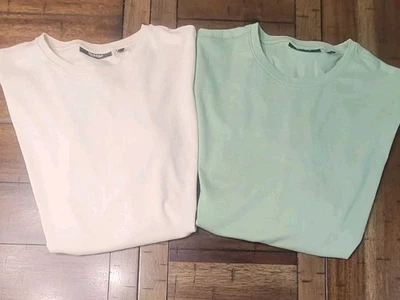 Camiseta Murano Liquid Luxury XL Sólida LOTE 2 Verde Tostado 100% Algodón Foto 1 de 4