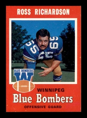 1971 O-Pee-Chee CFL #25 Ross Richardson   NM/NM+ X3579486 - Image 1 of 3