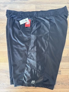 Pantalones cortos de baloncesto SP Dri para hombre de malla negra forrados talla 6XB NUEVOS CON ETIQUETAS  - Imagen 1 de 12