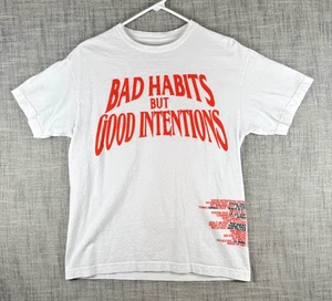 Size M - NAV x VLONE Bad Habits Good Intentions Tracklist Graphic T-Shirt White - Picture 1 of 7