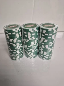 Juego de 3 25 fichas de póquer de las vegas Nuevo Verde CASINO JUEGOS DE AZAR 75 FICHAS - Imagen 1 de 4