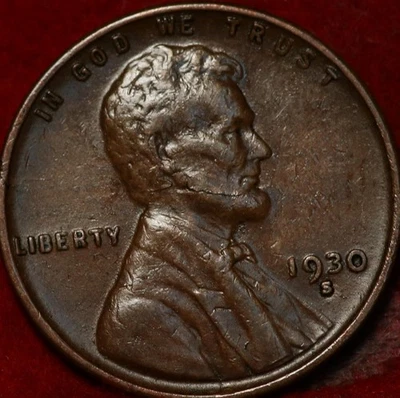 1930-S San Francisco Mint Copper Lincoln Wheat Cent - Image 1 of 2