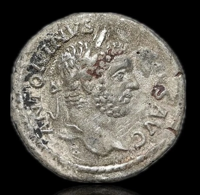 Caracalla 198-217 dC Imperio Romano Plata AR Denario, Roma César Moneda Antigua Foto 1 de 3