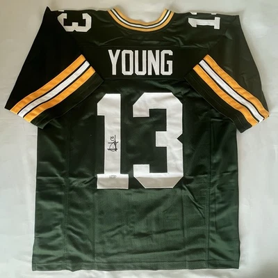 Camiseta firmada por Vince Young con certificado de autenticidad de los jugadores Green Bay Packers Texas Longhorns Foto 1 de 4