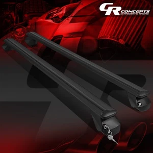 PAR DE BARRAS TRANSVERSALES DE PORTAEQUIPAJES NEGRO DE ANCHO AJUSTABLE 49" DE ALUMINIO PARA TECHO - Imagen 1 de 7