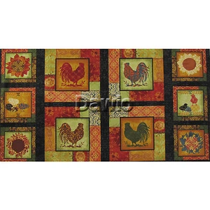 Pollo, gallo, estilo casa de campo, panel, 10 cuadros, mosaico, decoración, tela, (60x110cm) - Imagen 1 de 1