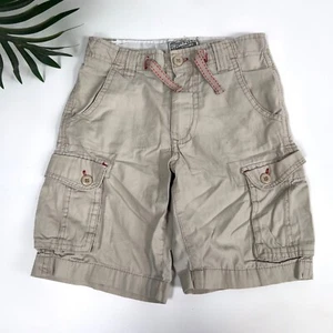 Boys Vintage 90s Grunge Beige Casual Gorpcore Drawstring Cargo Shorts / 6 - Picture 1 of 4