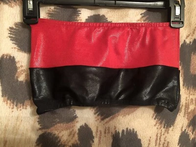 vintage años 90 ¡COQUETEO! Holograma TUBO TOP rojo y negro FESTIVAL exótico ClubWear Foto 1 de 4