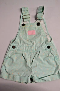 Vintage Osh Kosh B'Gosh Vestbak Floral Overalls Shorts Size 3T Girls USA Made - Picture 1 of 9