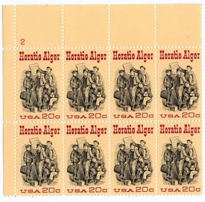 Scott #2010 Horatio Alger Plate Block of 8 Stamps - MNH P#2 UL - Picture 1 of 1