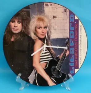 LITA FORD duet OZZY OSBOURNE 12" WALL CLOCK Vinyl Record Picture Disc Pic 12P158 - Picture 1 of 5