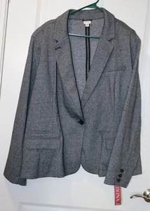 Mantel Jacke Blazer Merona 4X grau 1 Knopfleiste Polyestermischung Neu mit Etikett Plus - Bild 1 von 1