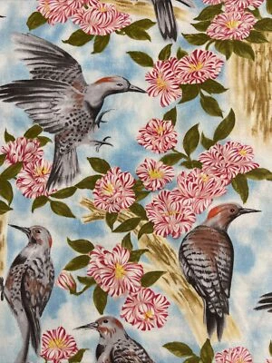 Alabama State Bird Yellowhammer y flor de camillia tela de algodón Northcott BTHY Foto 1 de 3