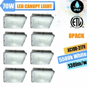 8Pcs 70W LED Canopy Light Industrial Factory Led High Bay Light Gas Station Lamp - Picture 1 of 10