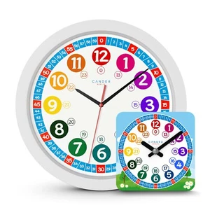 Cander Berlin MNU 1030 Kinderwanduhr 30,5 cm Kinderzimmer lautlos mit Lernuhr - Bild 1 von 11