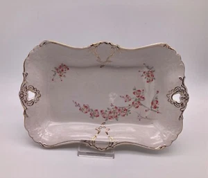 Makaonikh Kepamikh Porcelain Bowl White Pink Floral Gold Rim Vintage - Picture 1 of 11