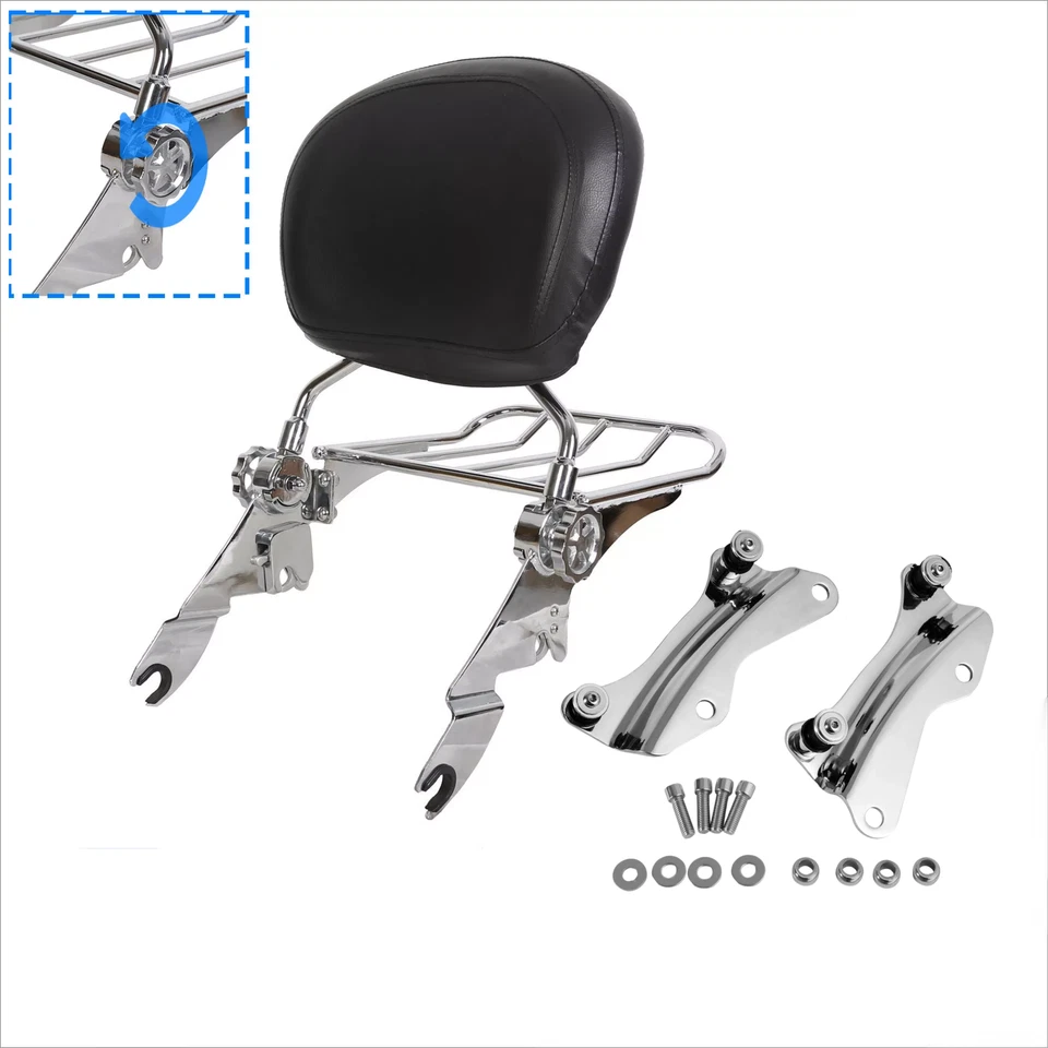 Kit de herrajes de acoplamiento de 4 puntos para respaldo Sissy Bar para Harley Davidson Touring 14+ Foto 1 de 4