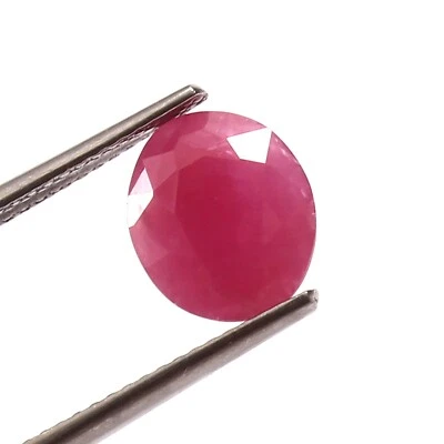 3.22 CT Johnson Mines Heated Natural CERTIFIED Ruby Oval Loose Gemstone Cut - Image 1 of 4