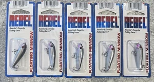 Confezioni 5 confezioni Minnow galleggiante ribelle 1-5/8"" argento con retro nero - Foto 1 di 1
