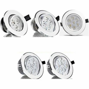 9W 15W 21W Dimmable Recessed LED Ceiling Down Light Spotlight Lamp Round Silver - Picture 1 of 8