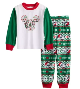 Disney’s Mickey Boys Girls Christmas Pajamas Jammies For Your Families® Sz 8 Med - Picture 1 of 1