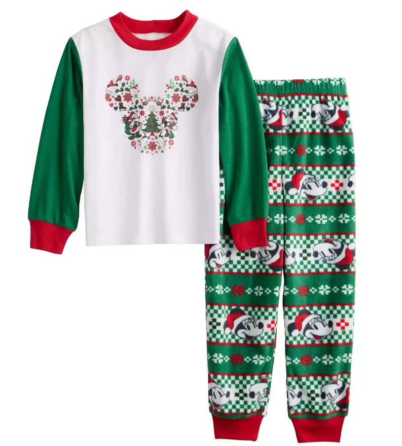 Disney’s Mickey Boys Girls Christmas Pajamas Jammies For Your Families® Sz 8 Med - Image 1 of 1