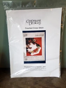 Candamar Designs Cross Stitch Kit Old Fashioned Ornaments Table Runner 13x28" - Picture 1 of 4