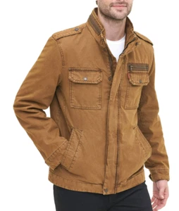 NEW W TAGS Levi's Men's Washed Cotton Military Jacket, Brown, Size XL - Picture 1 of 3