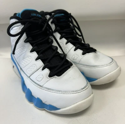 Nike Air Jordan 9 pó retrô azul branco FV0143-101 pré-escolar tamanho 4Y - Imagem 1 de 4