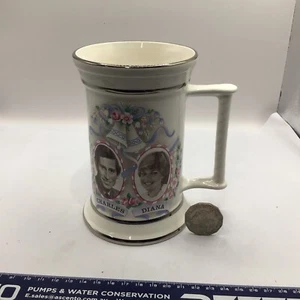 Vintage SYLVAC Ceramics England Charles & Diana Wedding Tankard - Ex Cond 1981 - Picture 1 of 13