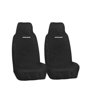FOR TOYOTA HILUX IN WHITE - PREMIUM & HEAVY DUTY FRONT SEAT COVERS 2x WATERPROOF - Picture 1 of 2