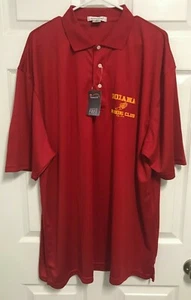ROXANA Running Club Men Red Short Sleeve Polo Shirt XXL Feather-Lite NEW TAG - Picture 1 of 4