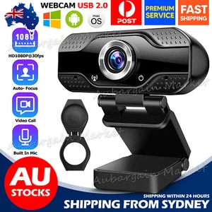 Webcam Full HD USB 2.0 1080P Laptop Web & PC Desktop Camera with Microphone - Picture 1 of 9