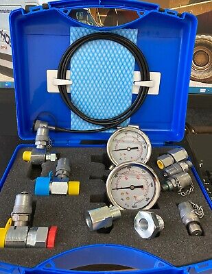 Pressure Test Kits, 400 BAR- Gauges, Test Points, Tees & Adaptors, Carry Case. • 129£