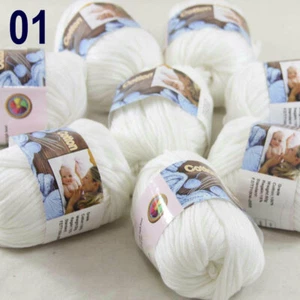 Sale New 8Skeinsx50gr Soft 100% Cotton Chunky Super Bulky Hand Knitting Yarn 01 - Picture 1 of 12