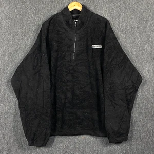 Harley Davidson Mens 3XL 1/4 Zip Pullover Jacket Fleece Black Full Back Eagle - Picture 1 of 14