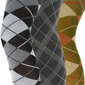 NEW WOMENS LADIES DIAMOND PATTERNED THICK LYCRA 70 DENIER OPAQUE TIGHTS SIZE