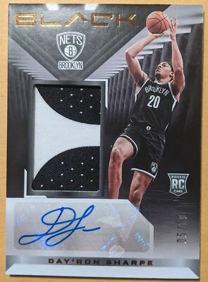 2021-22 PANINI BLACK DAY'RON SHARPE ROOKIE PATCH AUTO 5/10 - Image 1 of 2