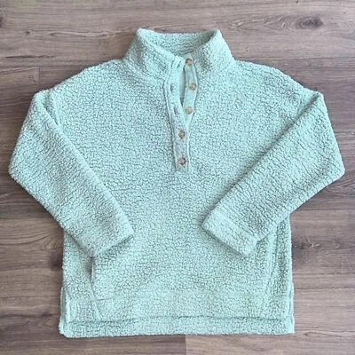Suéter Aerie Cloud Sherpa XS Gran Tamaño Cuello Alto Verde Menta Acogedor Ropa de Salón Foto 1 de 4