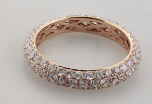 New Well Made 18K Rose GOLD 1.96 ctw.DIAMOND Eternity BAND RING Size 6.5