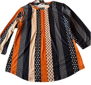 Top elegante donna Fantaslook nuovo con etichetta manica media 3/4 plissettato davanti blu navy oro nero - Foto 1 di 6