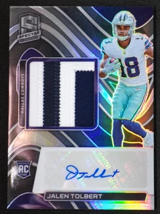 2022 Spectra Football Patch Auto RC 226 Jalen Tolbert Dallas Cowboys 100/125 - Bild 1 von 2