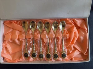 Vintage Korean Seoul Metropolitan Council 6 Spoon Set With Box Still Wrapped - Picture 1 of 5