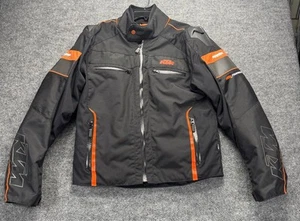 KTM Padded Armored Motorcycle Racing Jacket Size XL Black Orange - Picture 1 of 24